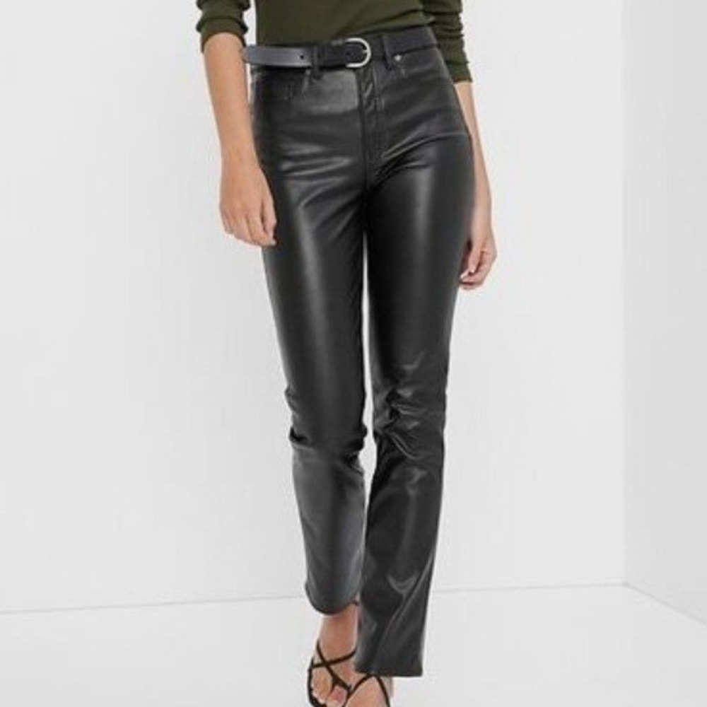 NEW‎ Gap High Rise Faux Leather Vintage Slim Jeans Size 6
